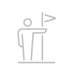 Person icon beside a flagpole.
