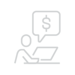 Person using laptop with dollar symbol.